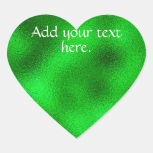 Bright Green Add Your Own Text Heart Sticker