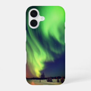 Bright Green Alaskan Northern Lights iPhone 16 Case