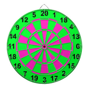 Bright Green and Pink Dartboard