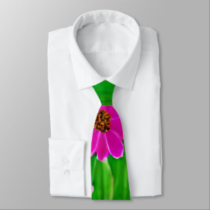 Bright Green and Pink Flower Pattern Tie