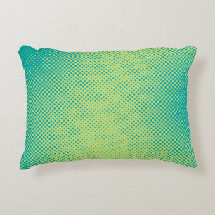 Bright green and turquoise pop art retro backgroun accent pillow