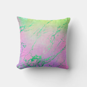 BRIGHT GREEN AQUA MARBLE  DESIGN CUSTOM CUSHION