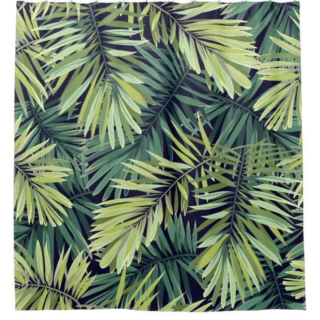 Bright green background with tropical plants. Seam (Front)