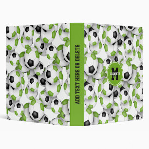 bright green black kids soccer scrapbook binder