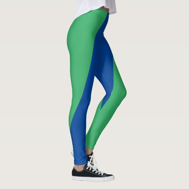 Bright Green & Blue Leggings for Fitness (Right)