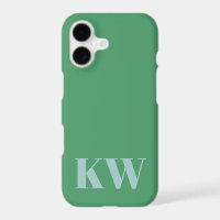Bright Green Blue Monogram Initials Personalized