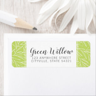 Bright Green Botanical Leaf Branch Return Address