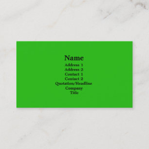 bright green business card