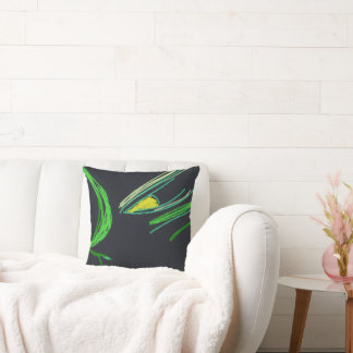 Bright Green Character  Throw Pillow