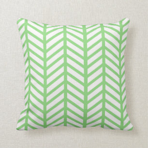 Bright Green Chevron Folders Throw Pillow