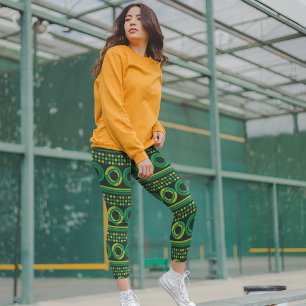 Bright Green Circles Leggings