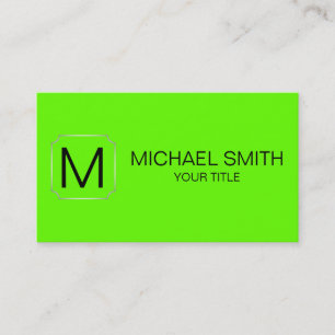 Bright green colour background business card