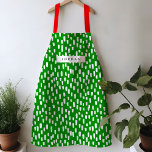 Bright Green Dashing Apron<br><div class="desc">Bright and cheerful,  this vibrant coloured apron features hand-drawn dashes for a playful pattern year round. Personalize with your own name or give as a practical and thoughtful gift!</div>