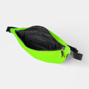 Bright green fanny pack with a central black