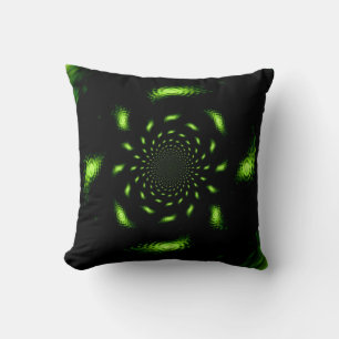 Bright green flash of light throw pillow