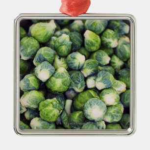 Bright Green Fresh Brussels Sprouts Metal Ornament