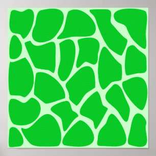 Bright Green Giraffe Print Pattern.