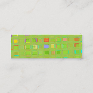 Bright Green Glass Mosaic Tiles custom Digital Art Mini Business Card