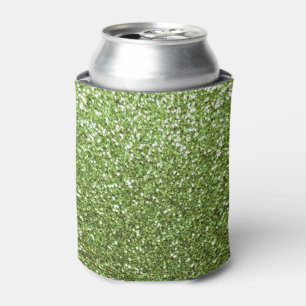 Bright green glitter can cooler