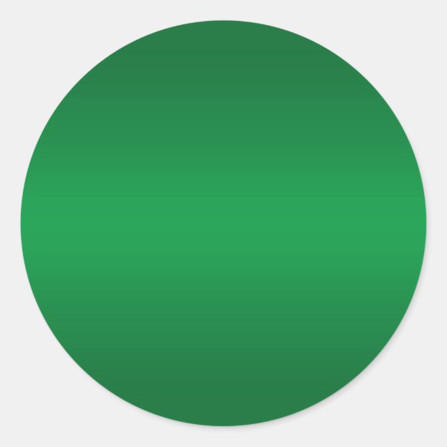 Bright Green Gradient Blank Classic Round Sticker (Front)