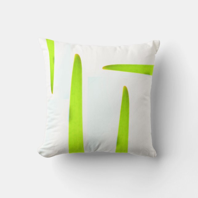 Bright Green Grass Minimalism Lines Cushion Pillow (Front)