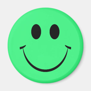Bright Green Happy Face Magnet