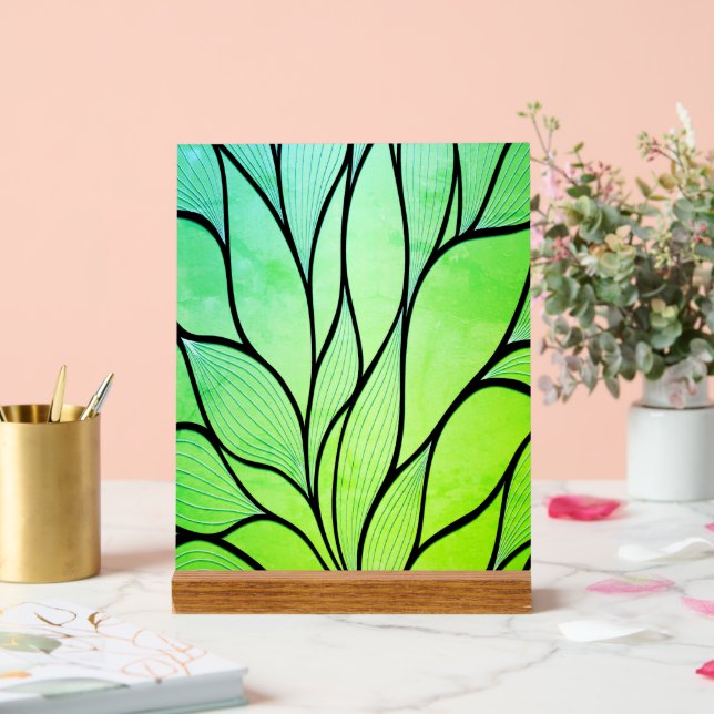 Bright Green Hues Creative Leave Motif (Mariage)