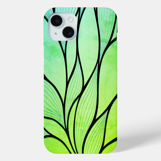 Bright Green Hues Creative Leave Pattern  Case-Mate iPhone Case (Back)
