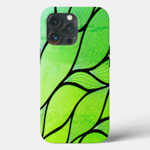 Bright Green Hues Creative Leave Pattern  iPhone 13 Pro Case