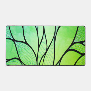 Bright Green Hues Creative Leave Pattern Desk Mat