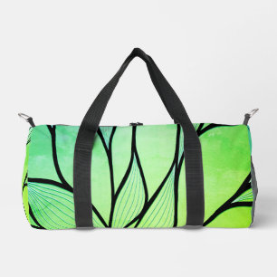 Bright Green Hues Creative Leave Pattern  Duffle Bag