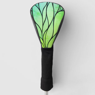 Bright Green Hues Creative Leave Pattern Golf Head Cover
