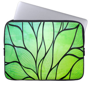 Bright Green Hues Creative Leave Pattern  Laptop Sleeve