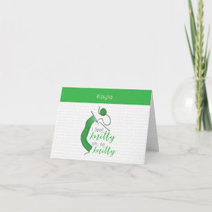 Bright Green I Feel Knitty, Oh So Knitty Note Card