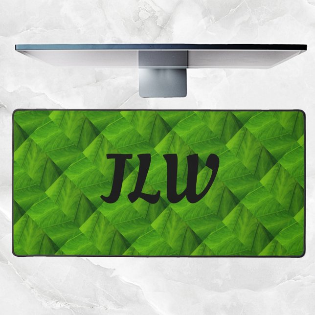 Bright Green Leaves Nature Pattern Abstract Desk Mat (Creator Uploaded)