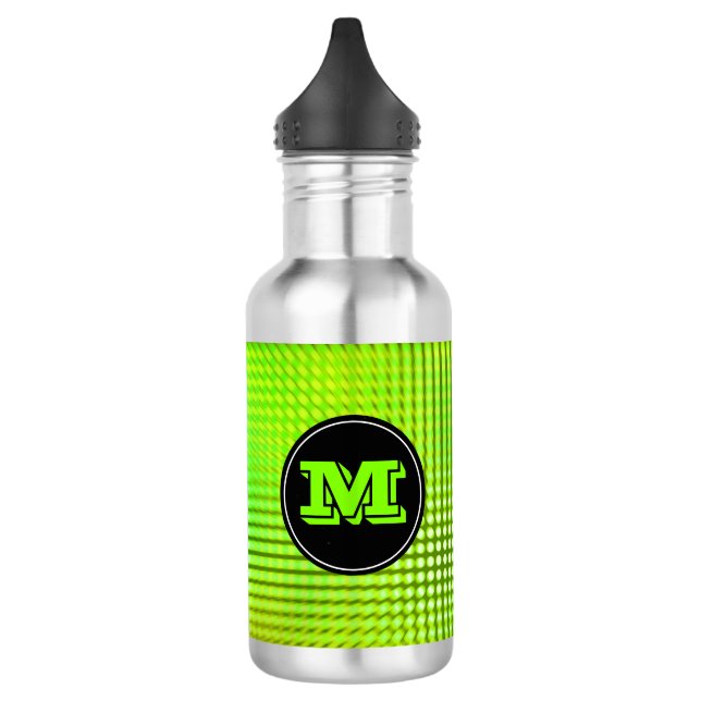 Bright Green LED Pattern Custom Monogram 532 Ml Water Bottle (Left)