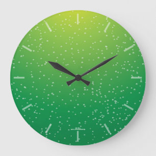 Bright Green Lime Soda Bubbles Clock