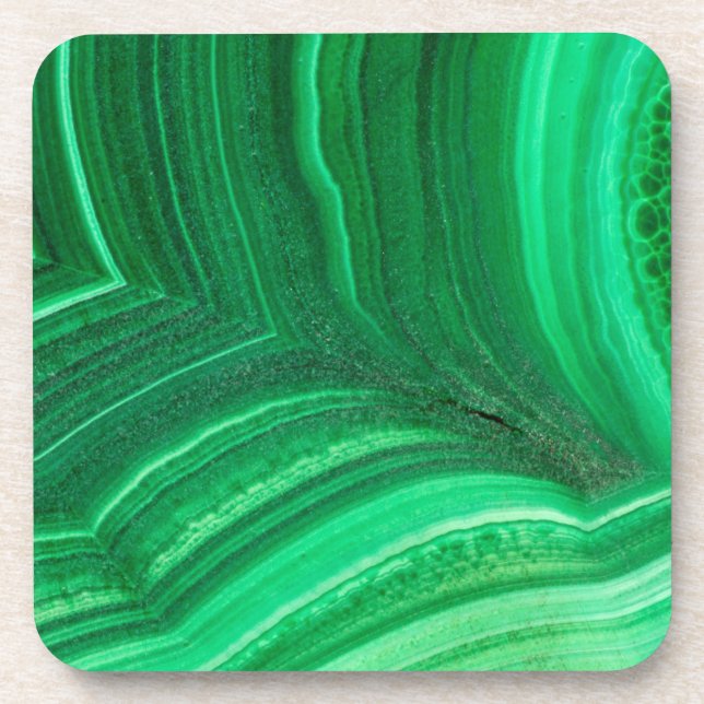 Bright green Malachite Mineral Coaster (Front)