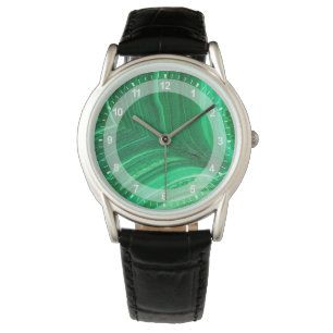 Bright green Malachite Mineral Watch