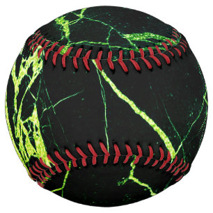 Bright Green Marble  Throw Pillow Softball