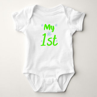 Bright Green My 1st One Year Birthday Baby Bodysuit
