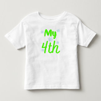 Bright Green My 4th Four Year Birthday Toddler T-shirt