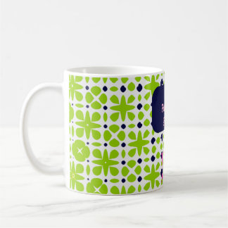 Bright Green Pink and Black Artistic Coffee Mug