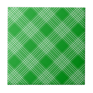 Bright Green Plaid Tile