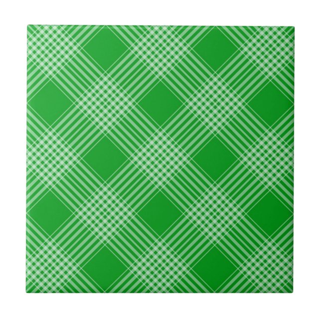 Bright Green Plaid Tile (Front)