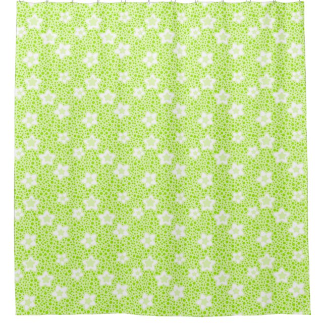Bright green retro polka dots with floral pattern  (Front)
