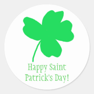 Bright Green Shamrock Happy Saint Patricks Sticker