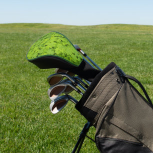 Bright Green Shamrocks Floral Golf Head Cover
