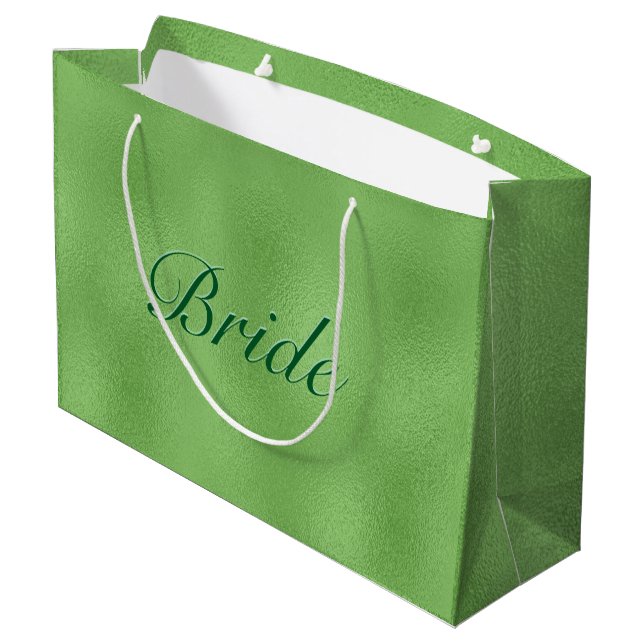 Bright green shimmering abstract background large gift bag (Back Angled)