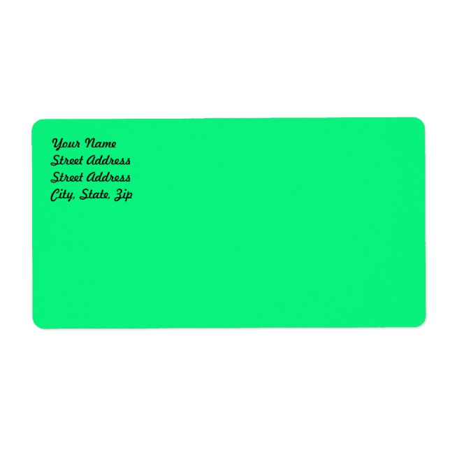 Bright Green Shipping Label (Front)